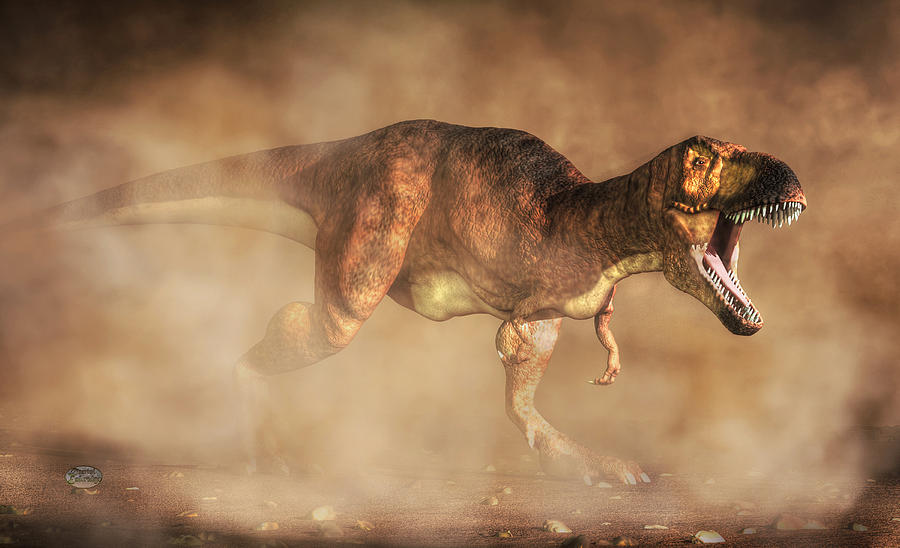 T-Rex in a Dust Storm Digital Art by Daniel Eskridge