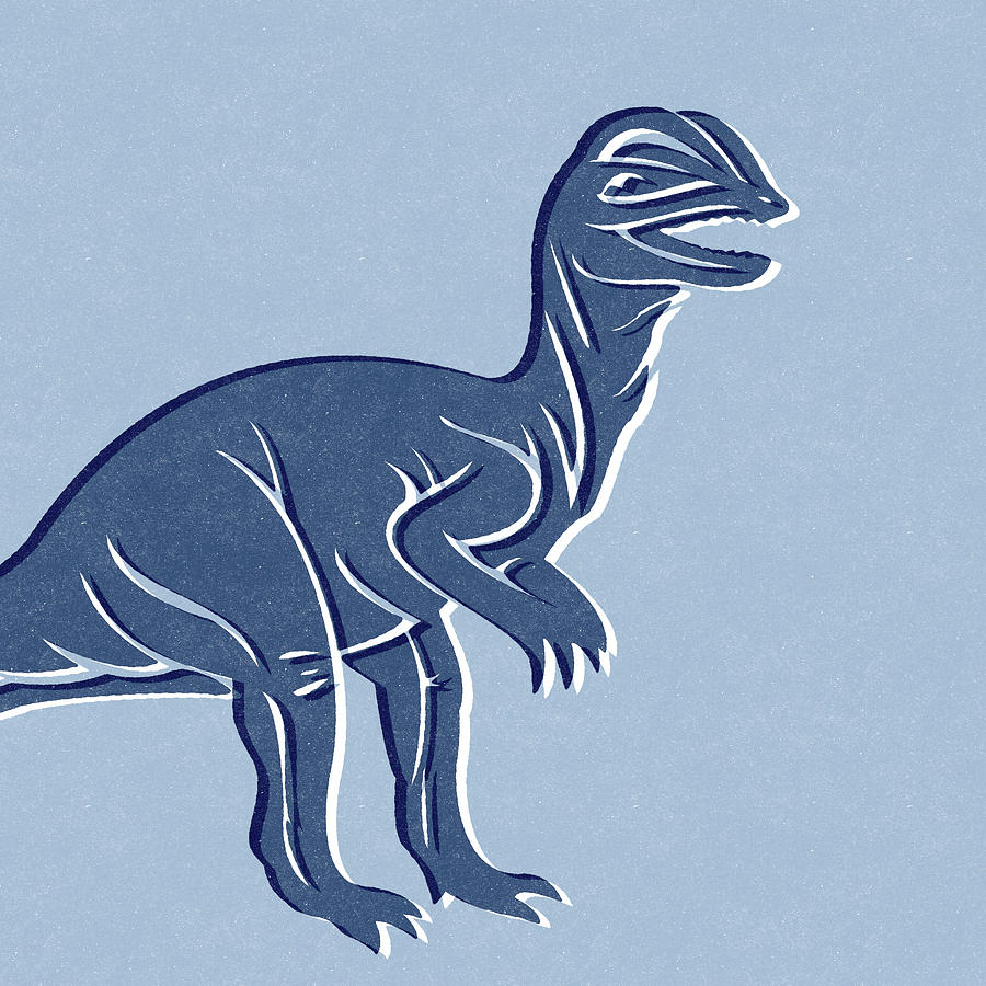 Dinosaur Mixed Media - T-Rex in Blue by Linda Woods
