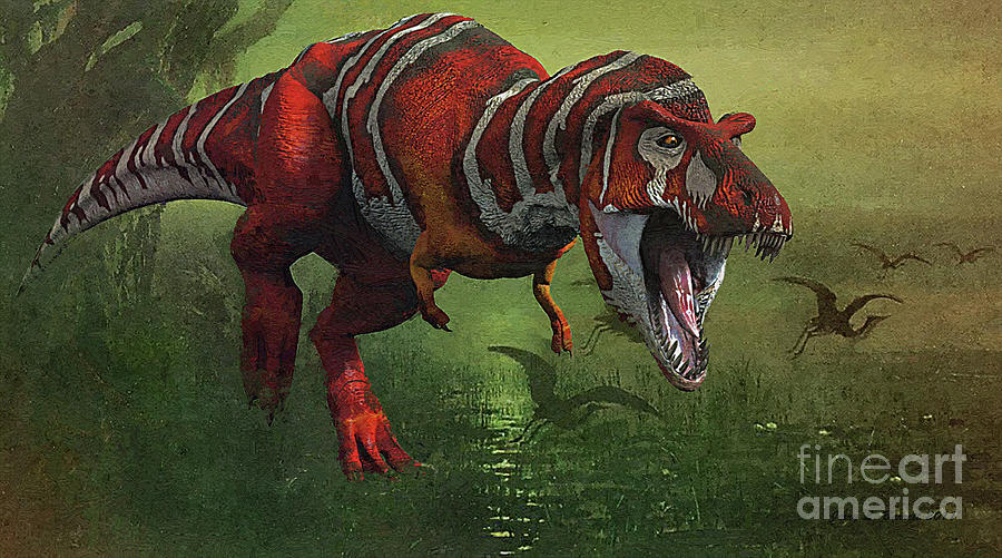 T Rex in Swamp by Jerry L Barrett