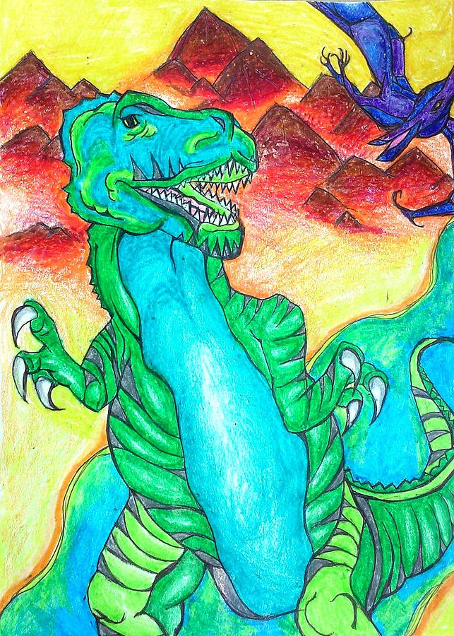 T-Rex Painting by Sarah Ellis - Fine Art America