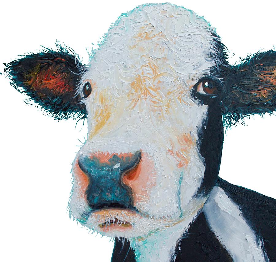 T-Shirt with cow design Painting by Jan Matson