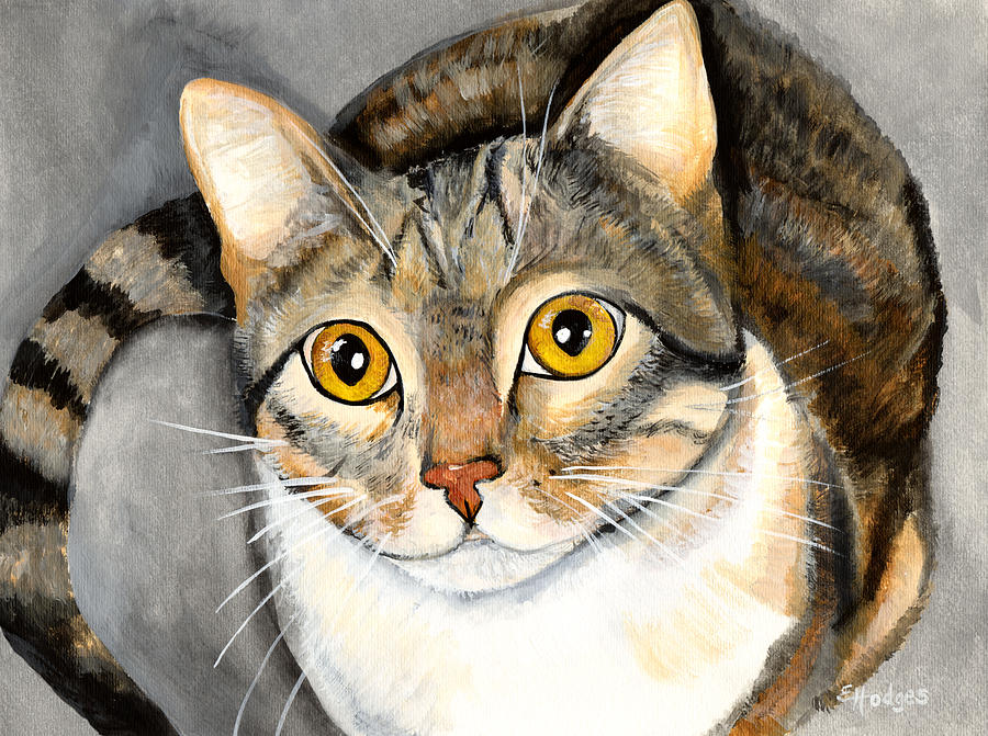 Tabby Cat Painting By Elaine Hodges Fine Art America