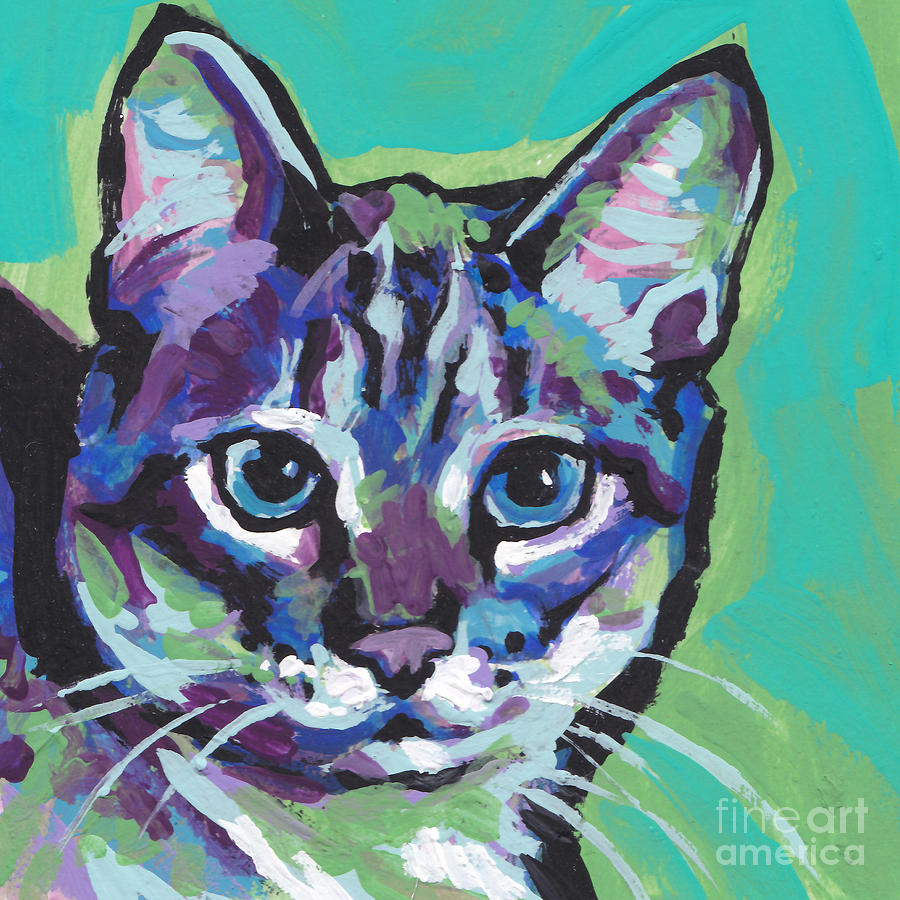Portrait Painting - Tabby Chic by Lea S