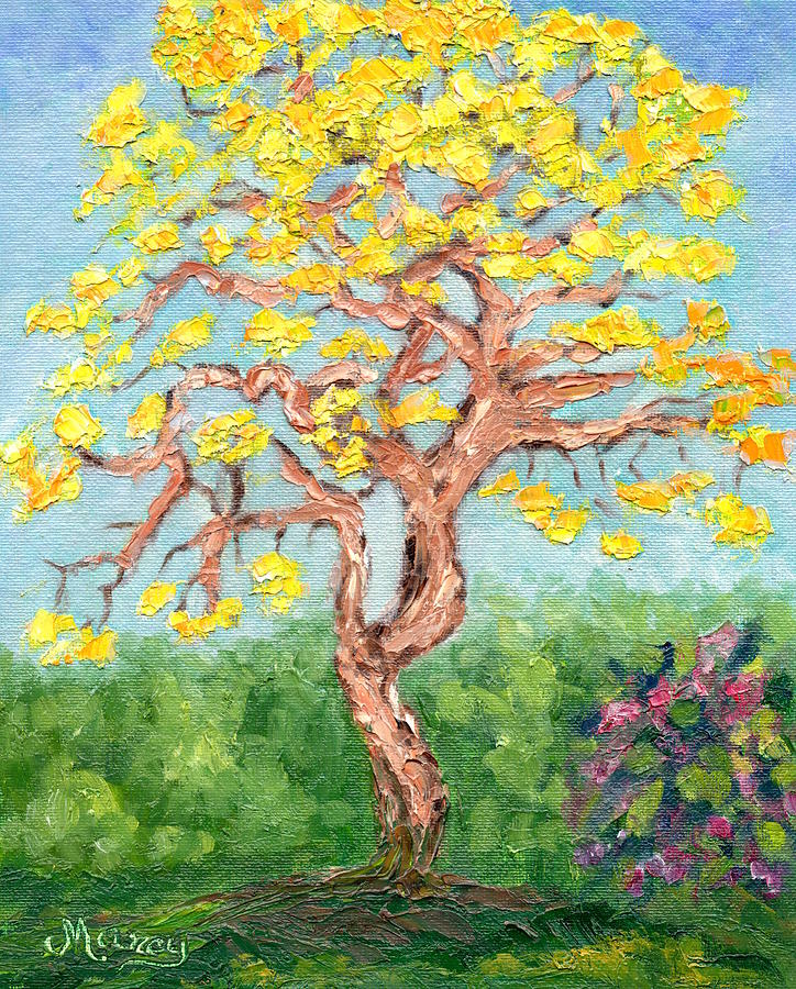 Tabebulia Tree Painting by Marcy Brennan