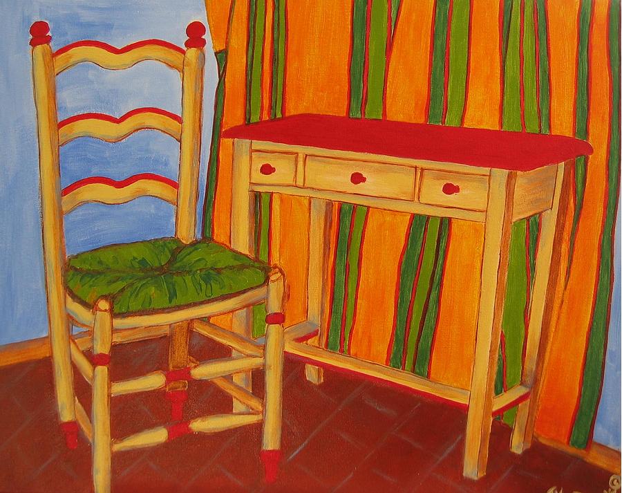 Provence Painting - Table and Chair by Julia Van Dine
