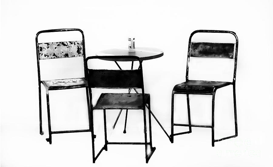 Black And White Photograph - Table for three by Sheila Smart Fine Art Photography