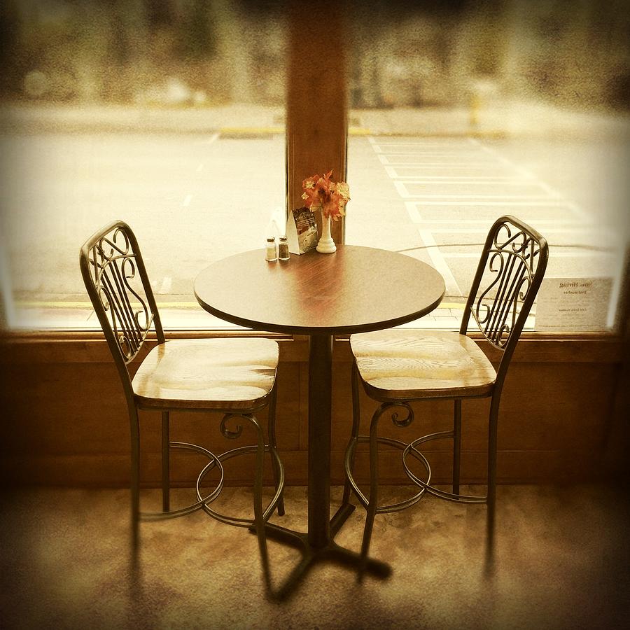 Cafe Photograph - Table for Two by Jeff Klingler