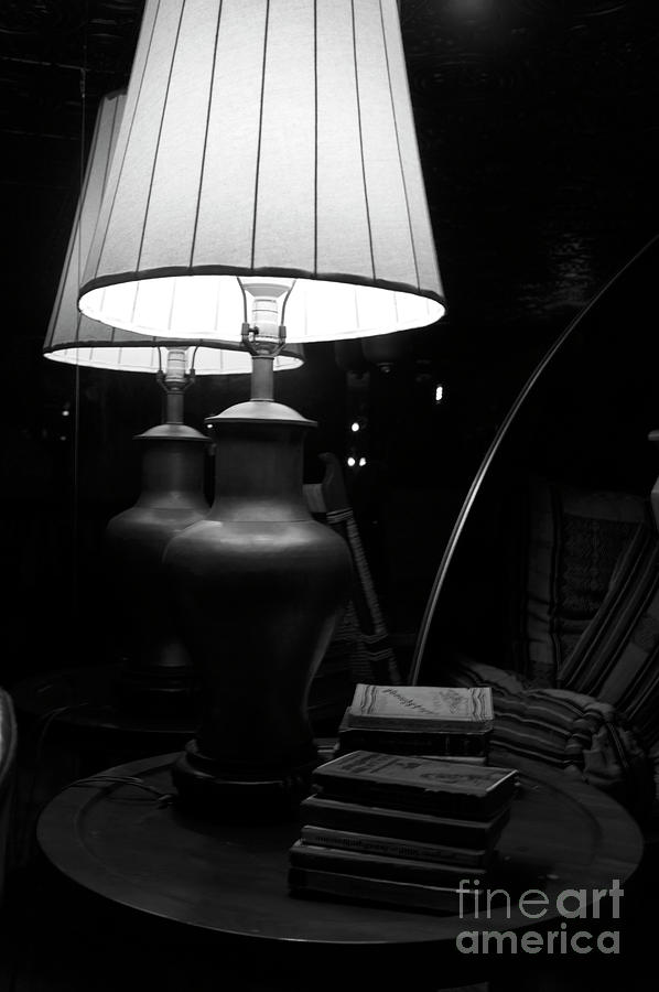 Table Lamp And Books Photograph