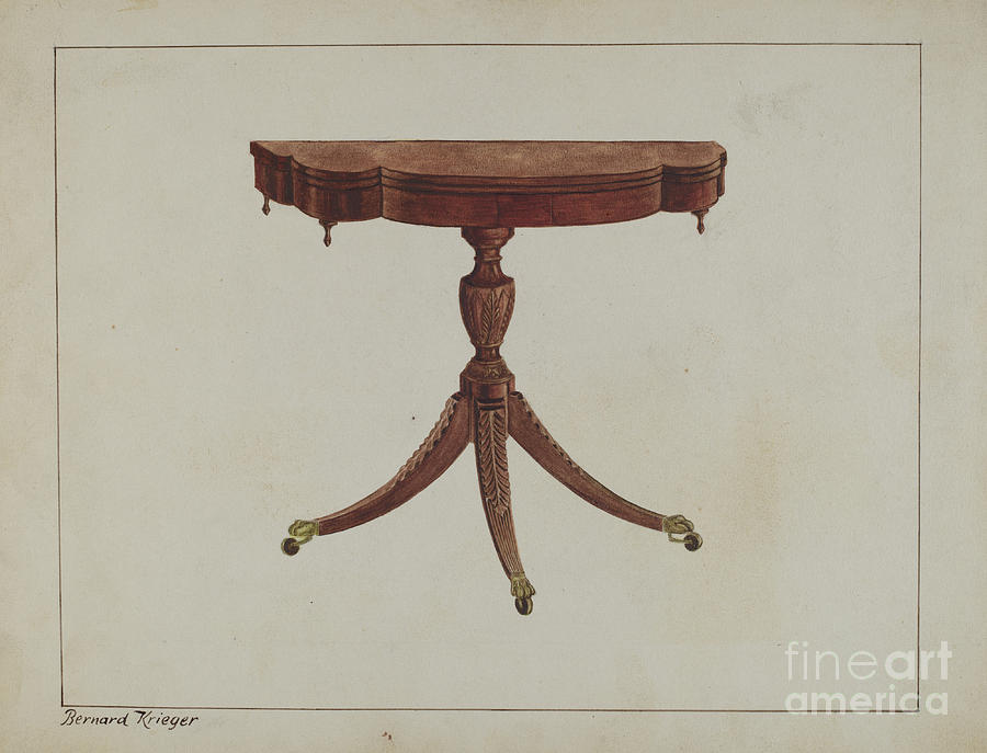 Table (pedestal) Drawing by Bernard Krieger Fine Art America