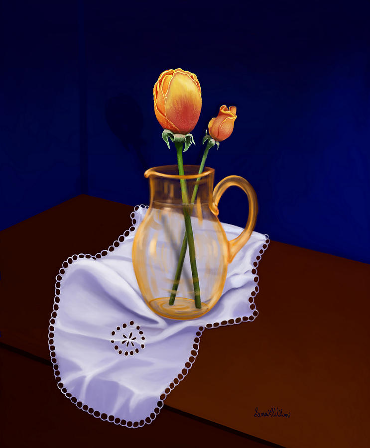 Table Roses Painting by Sena Wilson
