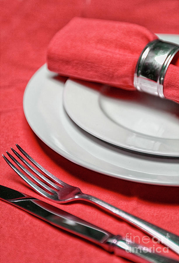 Table setting in red Photograph by Patricia Hofmeester