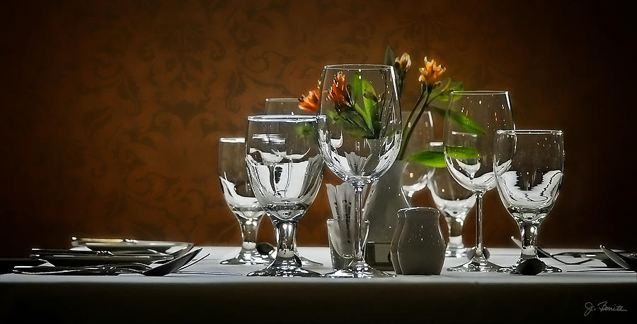 Glasses Photograph - Table Setting by Joe Bonita