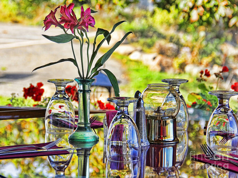 Table Setting Reflections signed 3041 18x24 Photograph by Jack Schultz