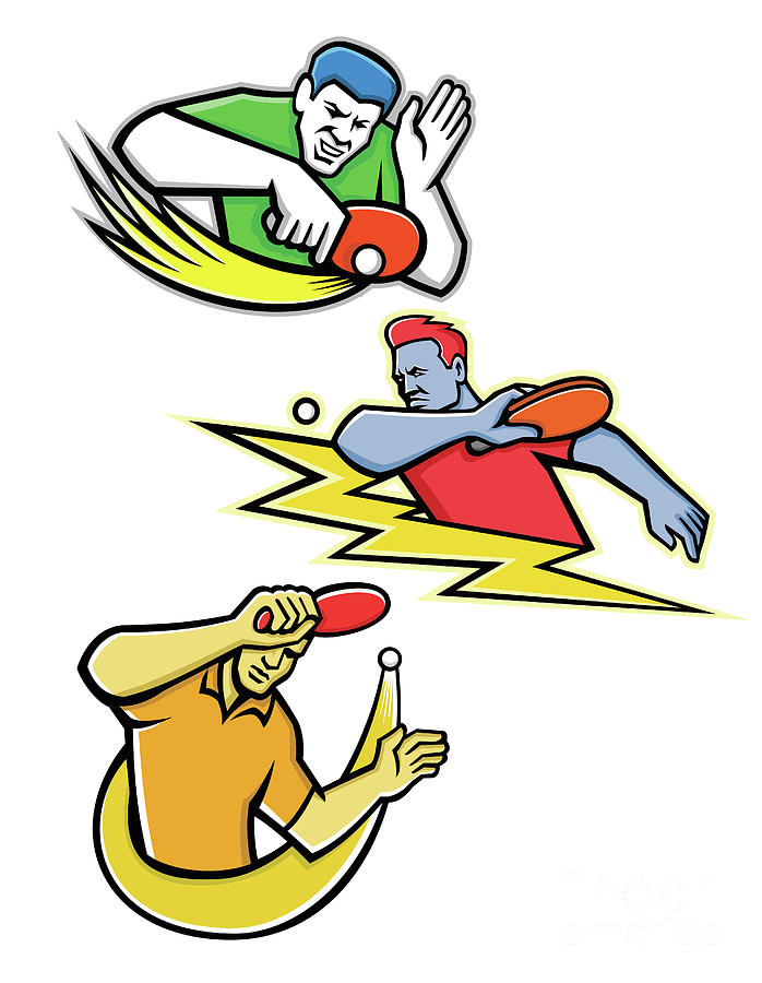 Sign Digital Art - Table Tennis Sports Mascot Collection by Aloysius Patrimonio