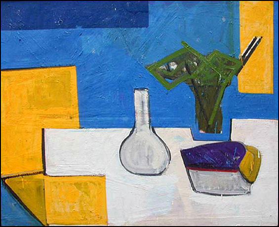 Still Life Painting - Table Top with Vase by William F Wolff