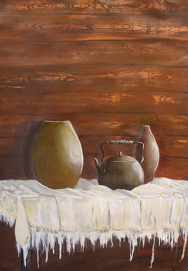 Table With ... Painting by Miroslaw  Chelchowski