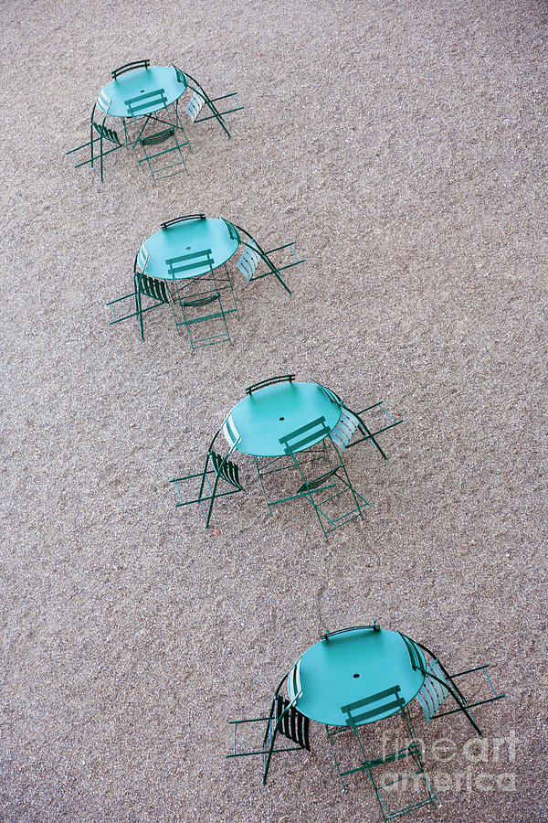 Tables and Chairs in Blue Photograph by Heiko Koehrer-Wagner