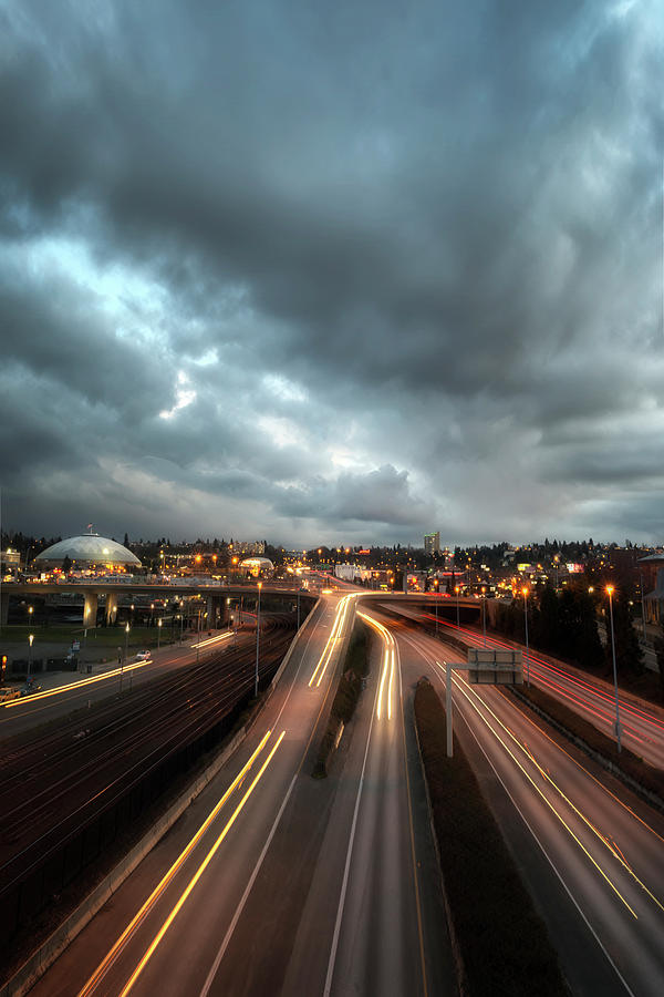 Tacoma Photograph - Tacoma Night Sky by Ryan Manuel
