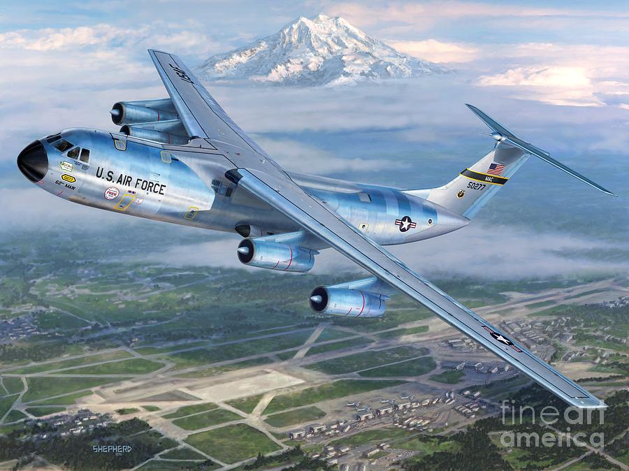 Tacoma Digital Art - Tacoma Starlifter C-141 by Stu Shepherd