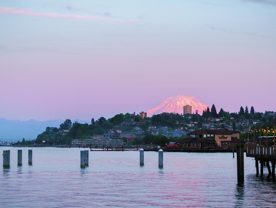Tacoma Photograph - Tacoma Sunset by Ken Stanback