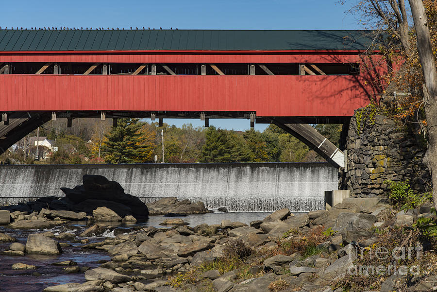 Taftville Covered Bridge and Falls Photograph by Bob Phillips