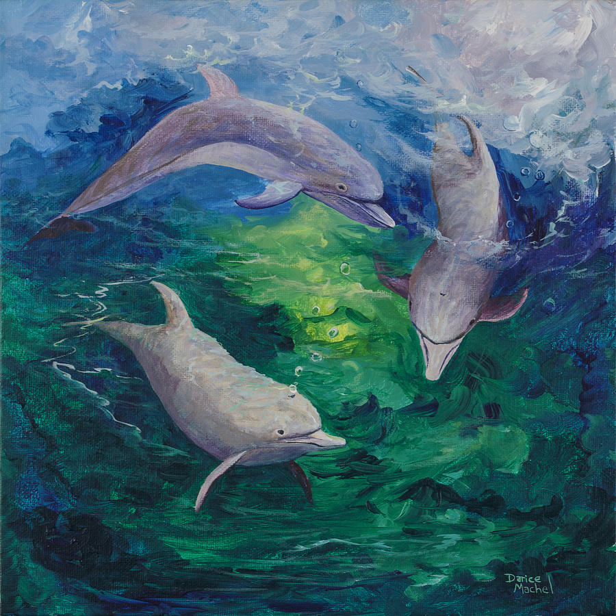 Dolphin Painting - Tag Your It by Darice Machel McGuire