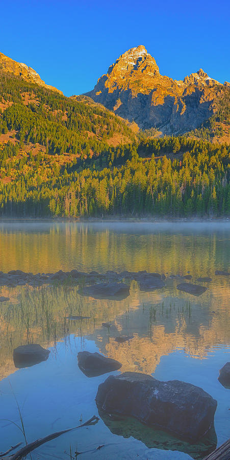 Taggart Lake Triptych Center Panel Photograph by Greg Norrell