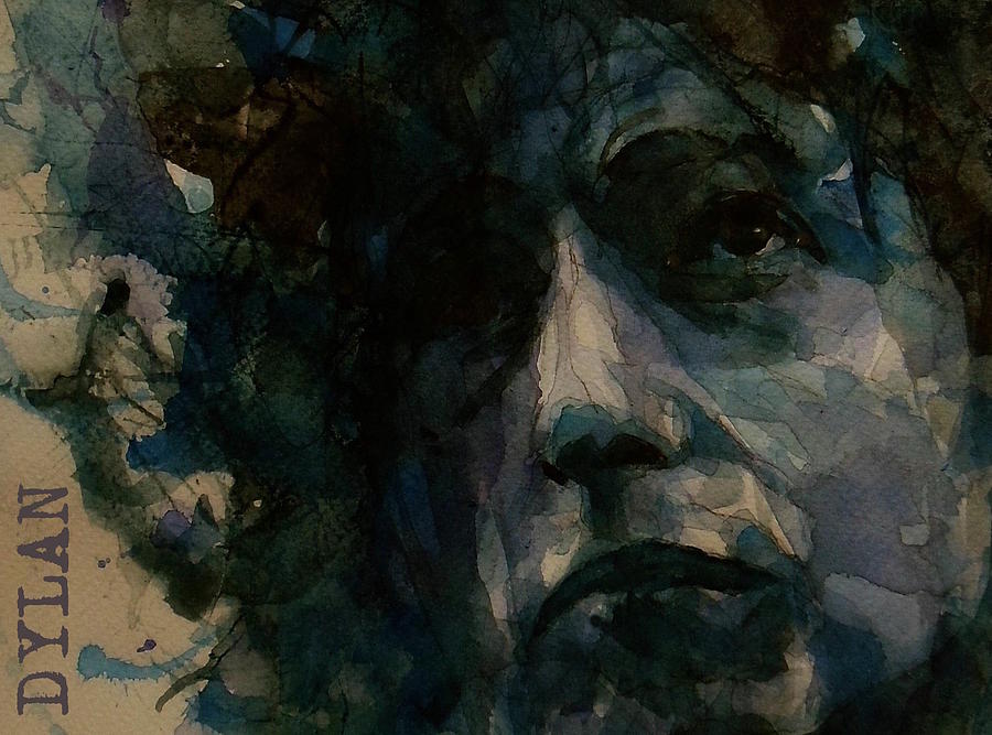 Tagged Up In Blue- Bob Dylan  Painting by Paul Lovering