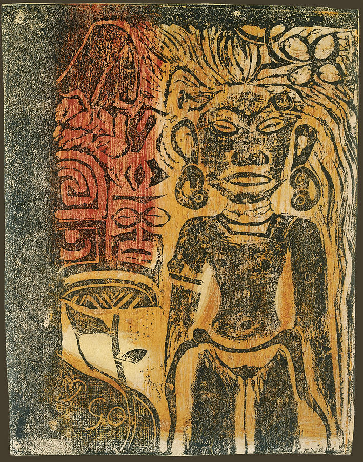 Paul Gauguin Drawing - Tahitian Idol by Paul Gauguin