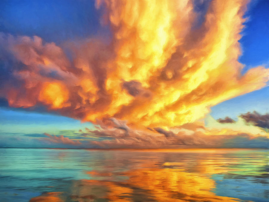 Tahitian Sunset Painting by Dominic Piperata