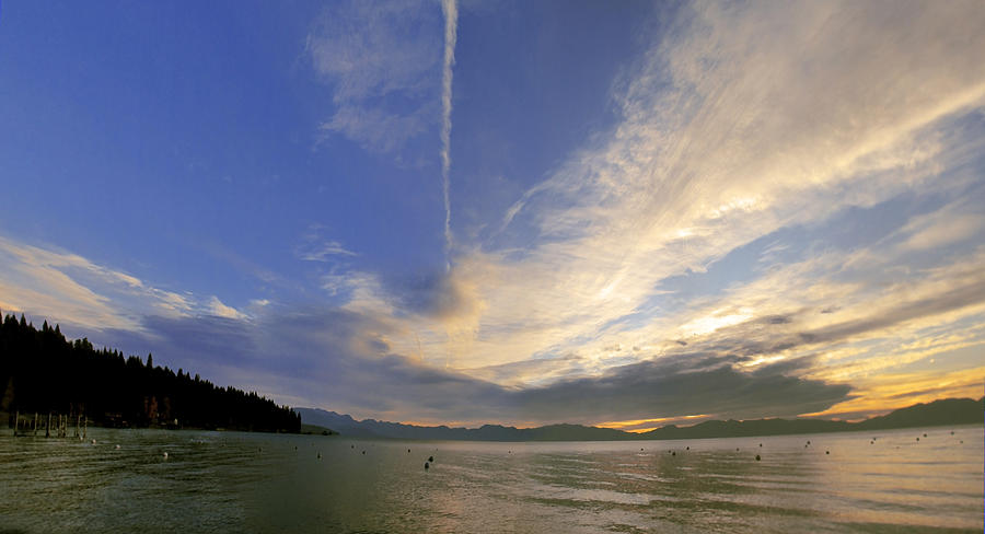 Tahoe Sunrise Panorama Photograph by Larry Darnell