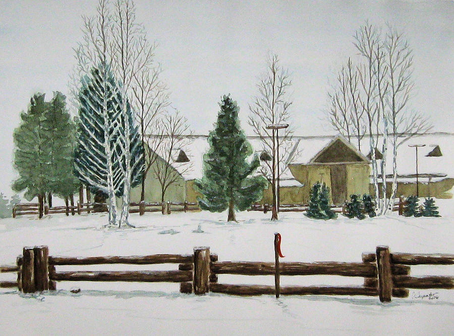 Tahoe Winter from the Roadside Painting by Gerald Carpenter