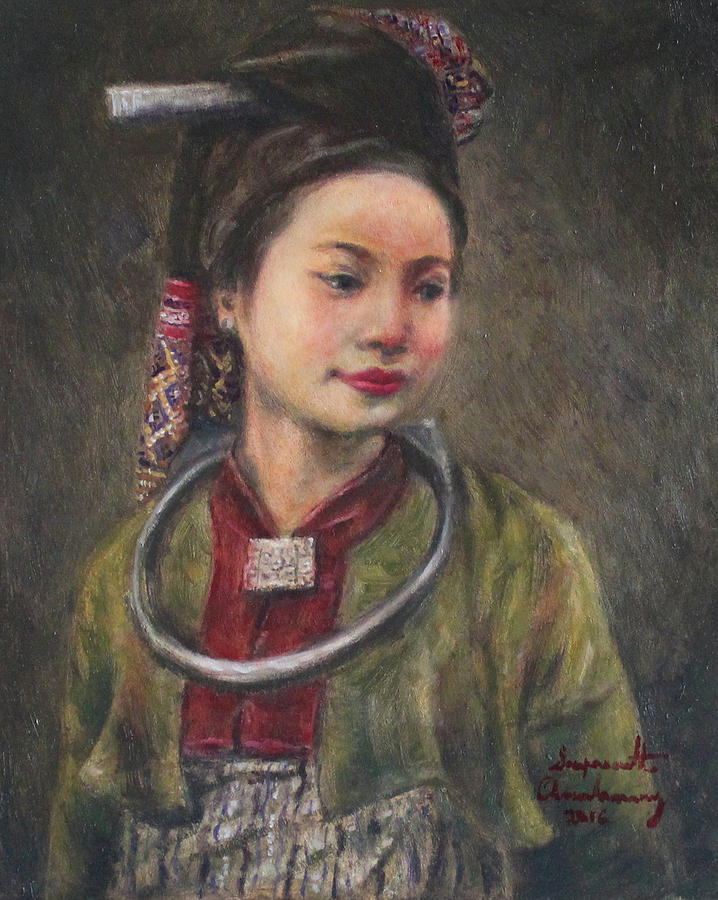 Tai Daeng Woman II Painting by Sompaseuth Chounlamany