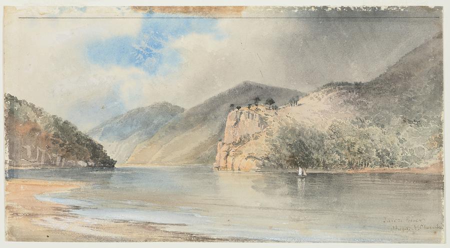 Taieri River, Otago, 1865 , by Nicholas Chevalier Painting by Celestial Images