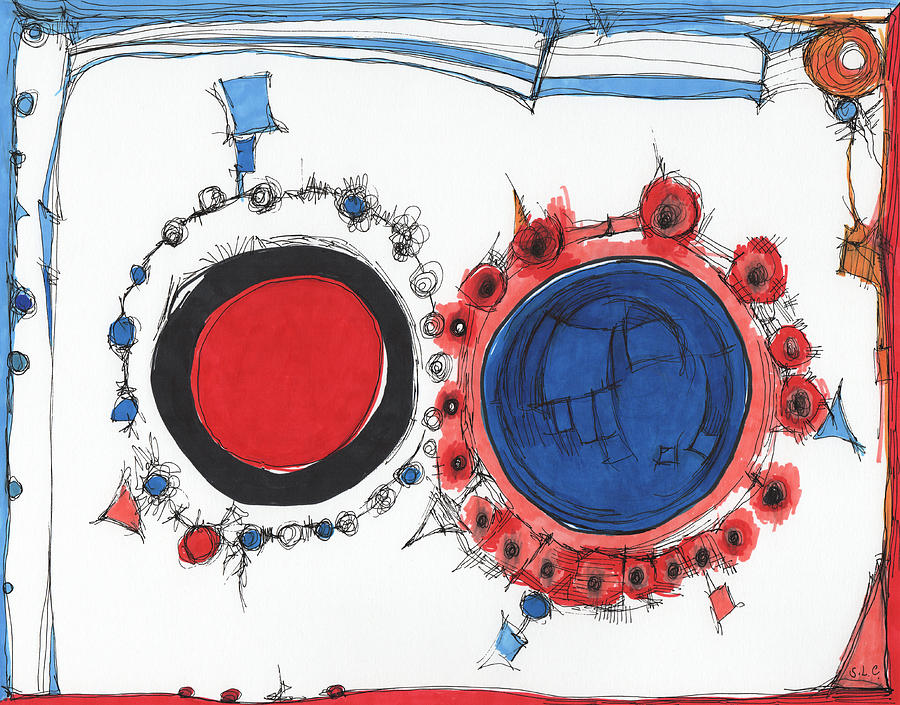 Tail Lights In Space Drawing by Sandra Church