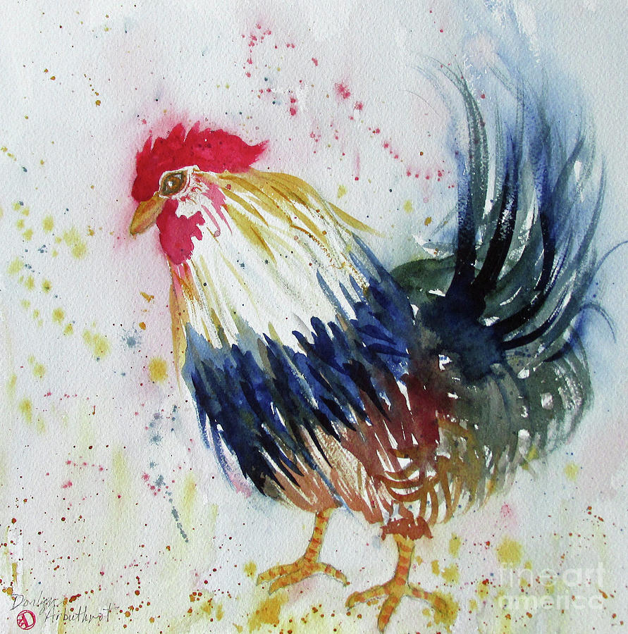 Tail Up Rooster Painting