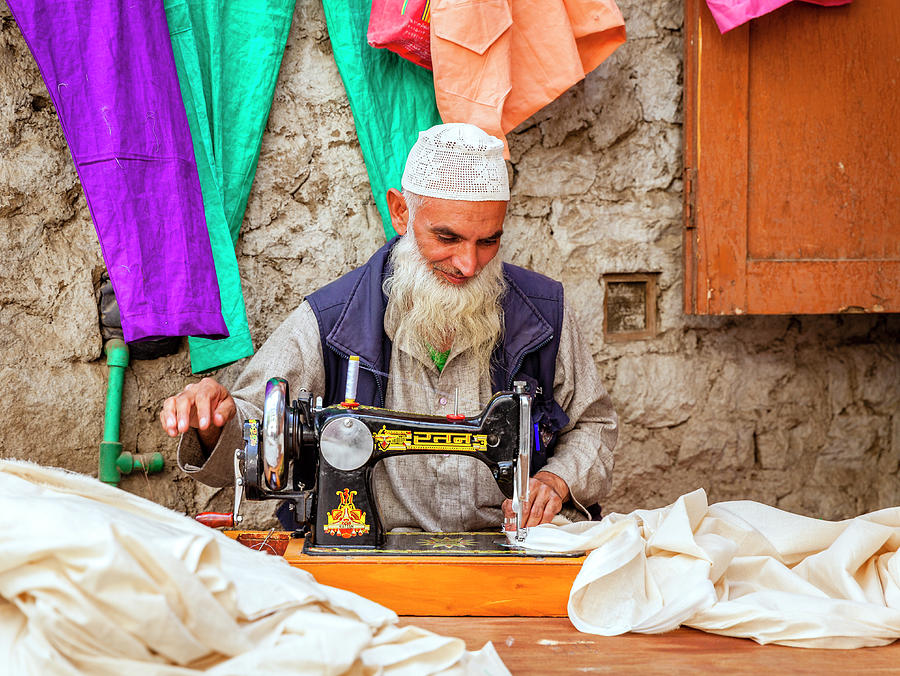 Tailor in Leh Photograph by Alexey Stiop