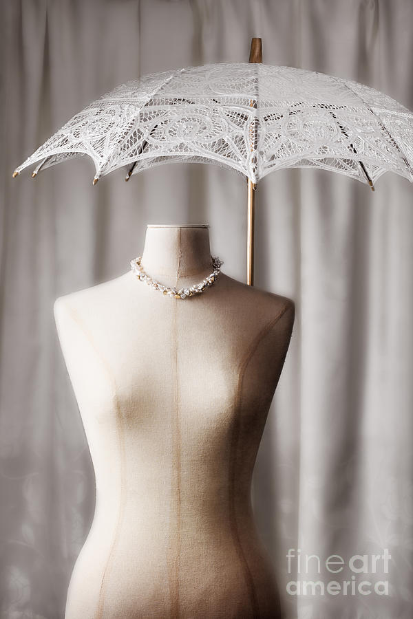 Lace Photograph - Tailors Dummy With Parasol by Amanda Elwell