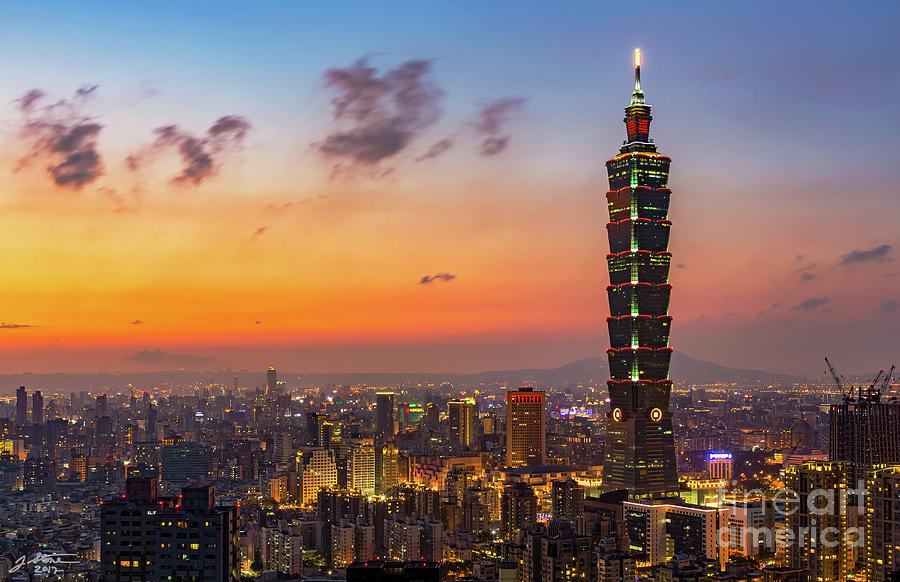 Taipei 101 at Twilight Photograph by Jeffrey Stone