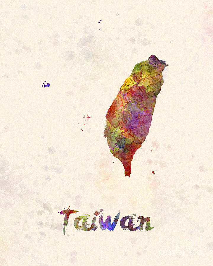 Taiwan Painting - Taiwan in watercolor by Pablo Romero Taiwan Painting - Taiwan in watercolor by Pablo Romero