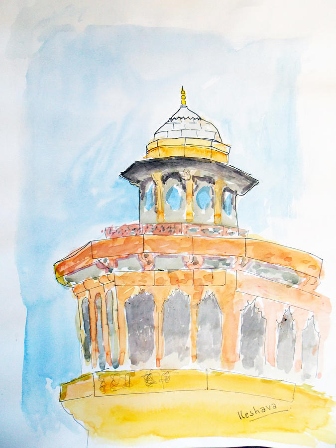 Taj Mahal Gate Painting by Keshava Shukla