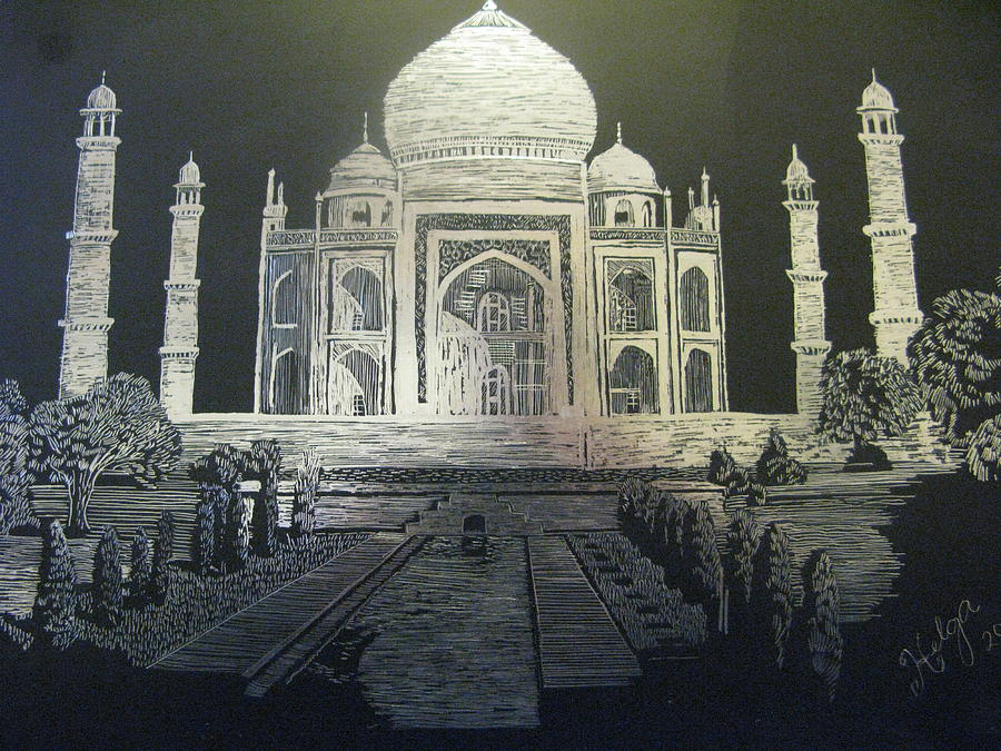 Taj Mahal Drawing By Helga Oliveira