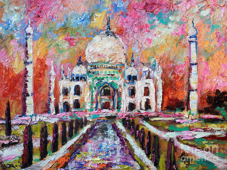 Taj Mahal Mausoleum India Painting by Ginette Callaway