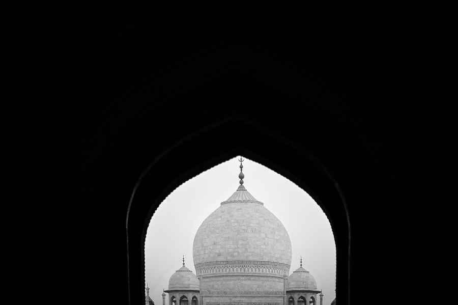 Taj Mahal Mosque View BW IIII Photograph by Erika Gentry
