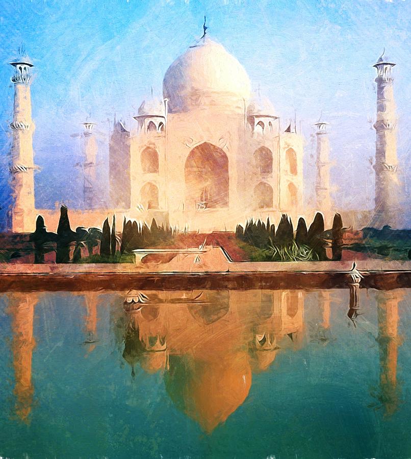 Taj Mahal Reflection Painting by Dan Sproul