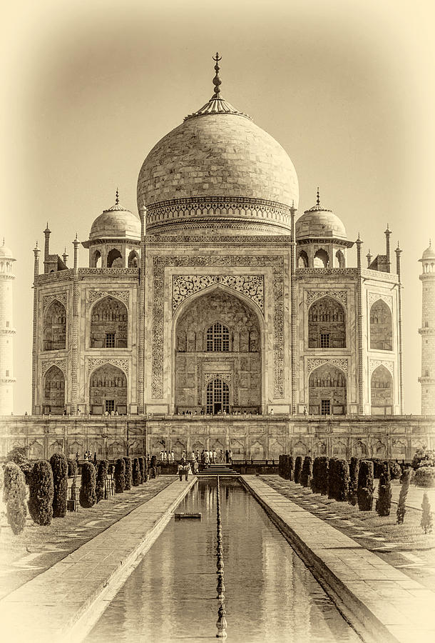 Architecture Photograph - Taj Mahal sepia by Steve Harrington