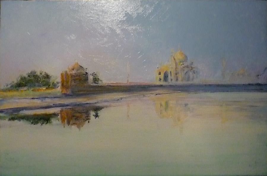 Taj Mahal Sunrise Painting by Lizzy Forrester