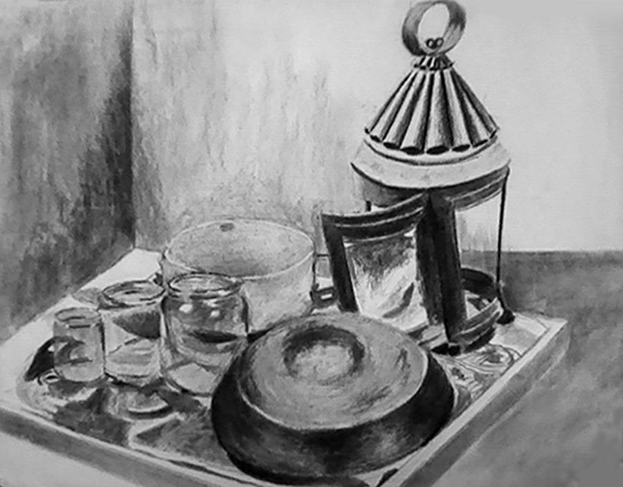 Still Life Drawing - Tak for mad... by Toon De Zwart
