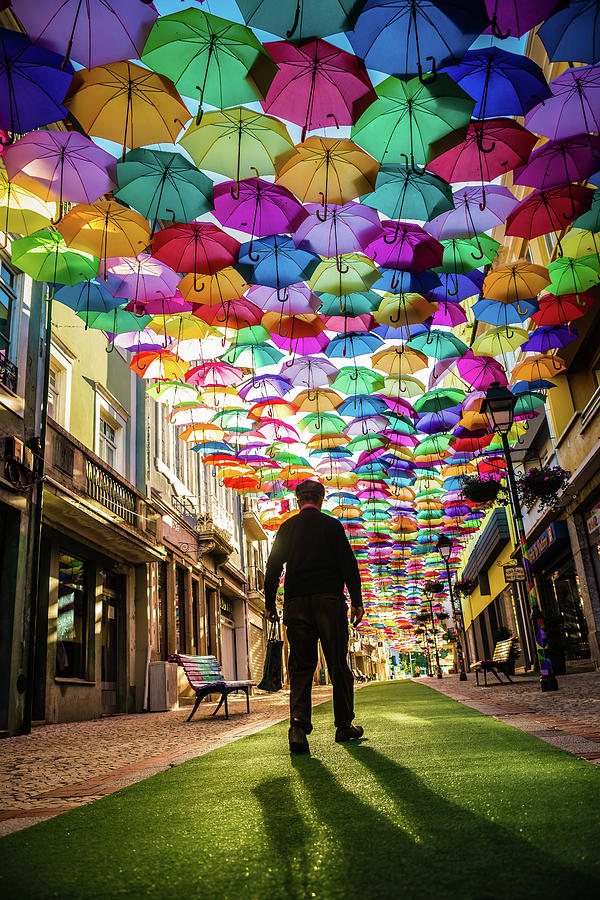 Cool Photograph - Take A Walk Under The Umbrella Sky by Marco Oliveira