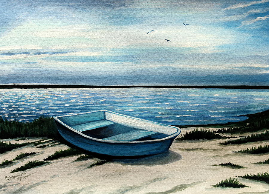 Boat Painting - Take Me There by Elizabeth Robinette Tyndall